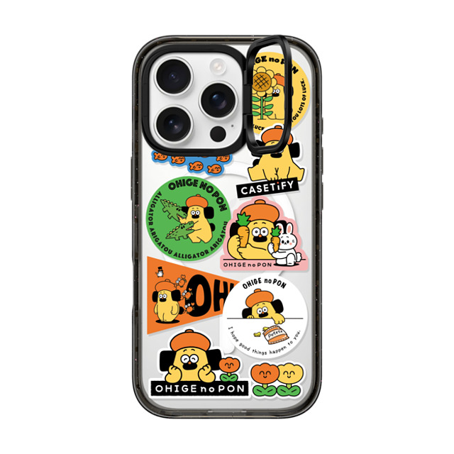 Makoto Kanazawa x CASETiFY iPhone 16 Pro ケース ブラック インパクトリングスタンドケース MagSafe対応 Sticker Case