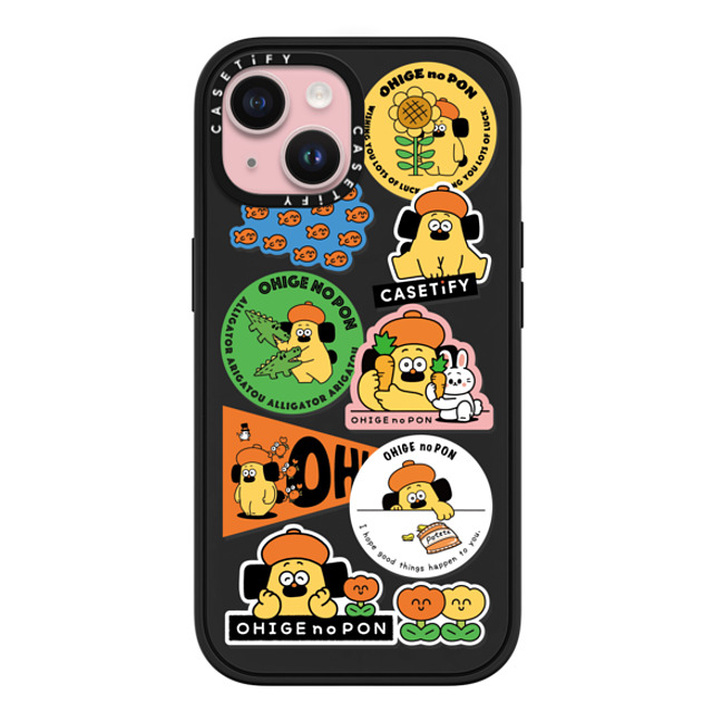 Makoto Kanazawa x CASETiFY iPhone 15 ケース マットブラック インパクトケース MagSafe対応 Sticker Case