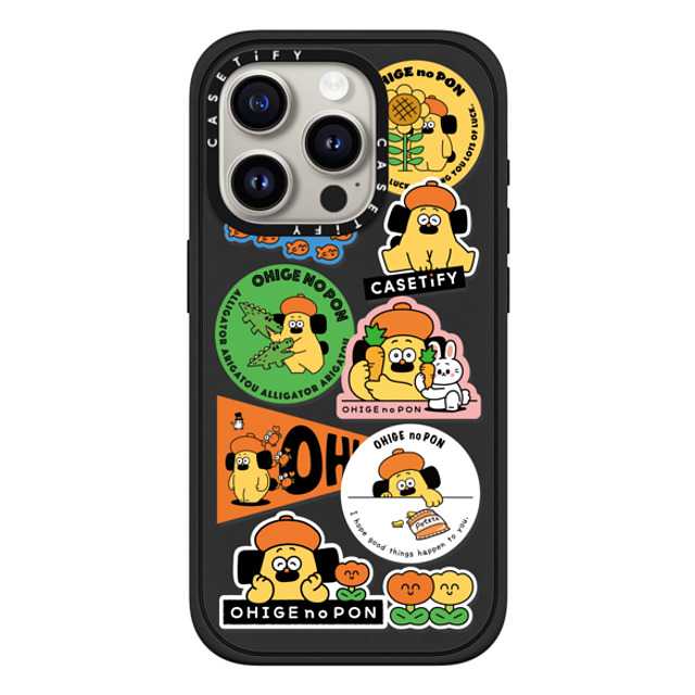 Makoto Kanazawa x CASETiFY iPhone 15 Pro ケース マットブラック インパクトケース MagSafe対応 Sticker Case