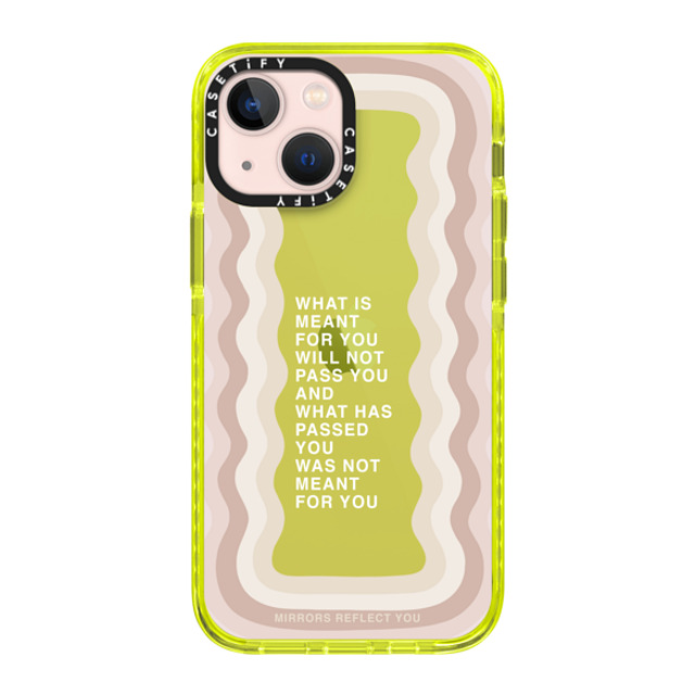 Mirrors Reflect You x CASETiFY iPhone 13 Mini ケース ネオン イエロー インパクトケース meant for you