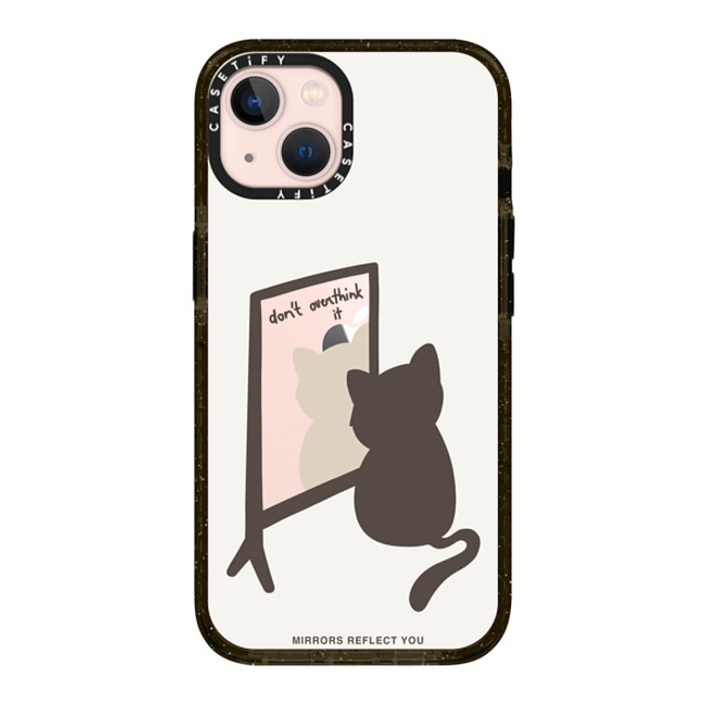 Mirrors Reflect You x CASETiFY iPhone 13 ケース ブラック インパクトケース overthinking cat