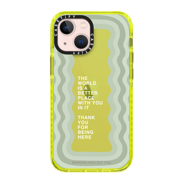 Mirrors Reflect You x CASETiFY iPhone 13 Mini Case Quote,Typography ネオン イエロー インパクトケース better with you Mother's Day Mirrors Reflect You x CASETiFY iPhone 13 Mini Case Quote,Typography ネオン イエロー インパクトケース better with you Mother's Day