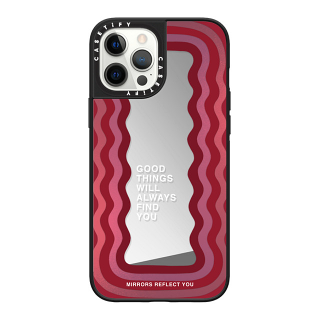 Mirrors Reflect You x CASETiFY iPhone 12 Pro Max ケース Silver on Black ミラーケース MagSafe対応 Good Things