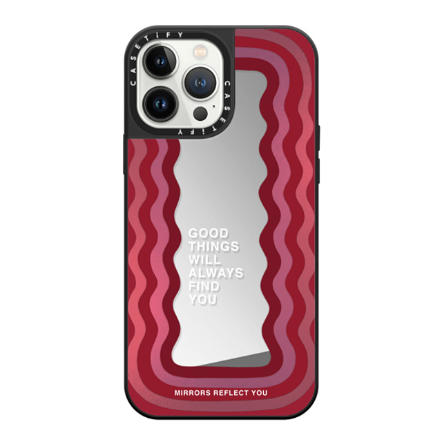 Mirrors Reflect You x CASETiFY iPhone 13 Pro Max ケース Silver on Black ミラーケース MagSafe対応 Good Things