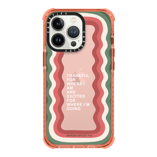 Mirrors Reflect You x CASETiFY iPhone 13 Pro ケース Peach ウルトラインパクトケース Candy Cane Waves