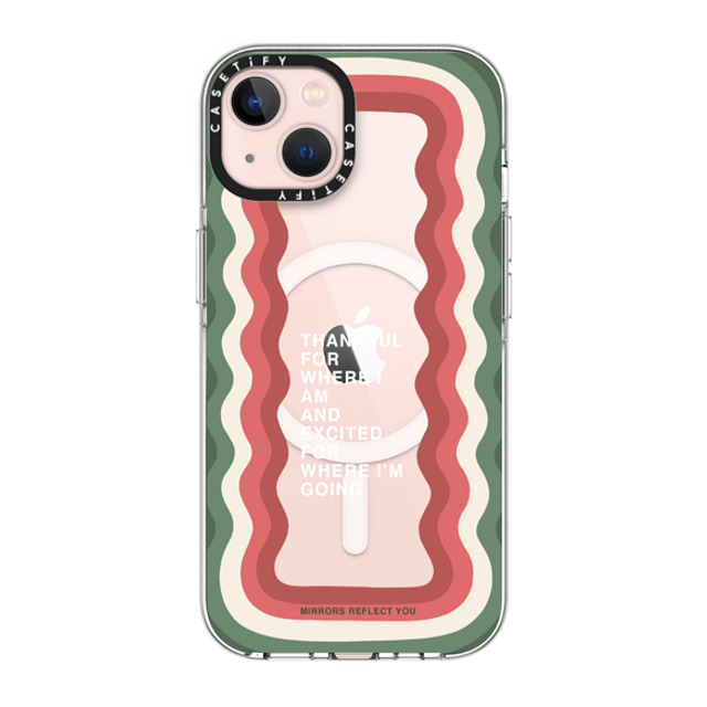 Mirrors Reflect You x CASETiFY iPhone 13 ケース クリア クリア ケース MagSafe対応 Candy Cane Waves