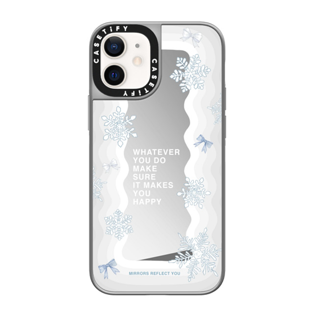 Mirrors Reflect You x CASETiFY iPhone 12 mini ケース シルバー (シルバーバンパー) ミラーケース MagSafe対応 First Snow