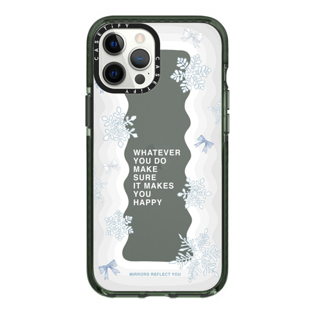 Mirrors Reflect You x CASETiFY iPhone 12 Pro Max ケース Midnight Green インパクトケース First Snow