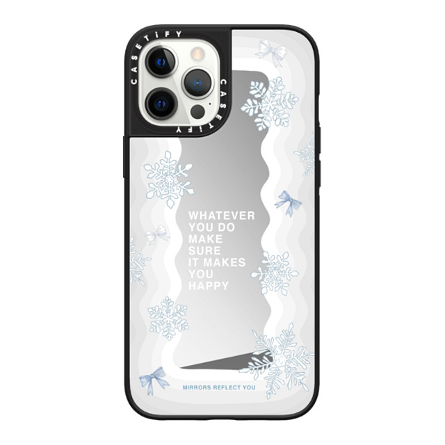 Mirrors Reflect You x CASETiFY iPhone 12 Pro Max ケース Silver on Black ミラーケース MagSafe対応 First Snow