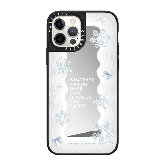 Mirrors Reflect You x CASETiFY iPhone 12 Pro ケース Silver on Black ミラーケース MagSafe対応 First Snow