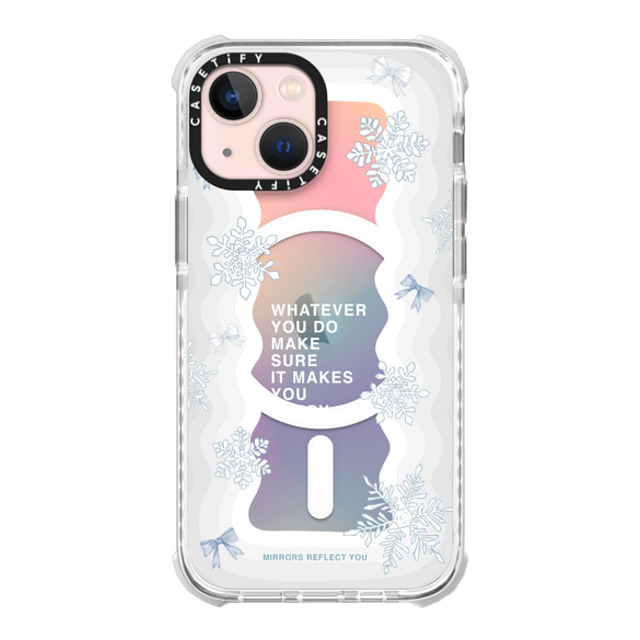 Mirrors Reflect You x CASETiFY iPhone 13 Mini ケース オーロラ (レインボー) ウルトラ インパクトケース MagSafe 対応 First Snow