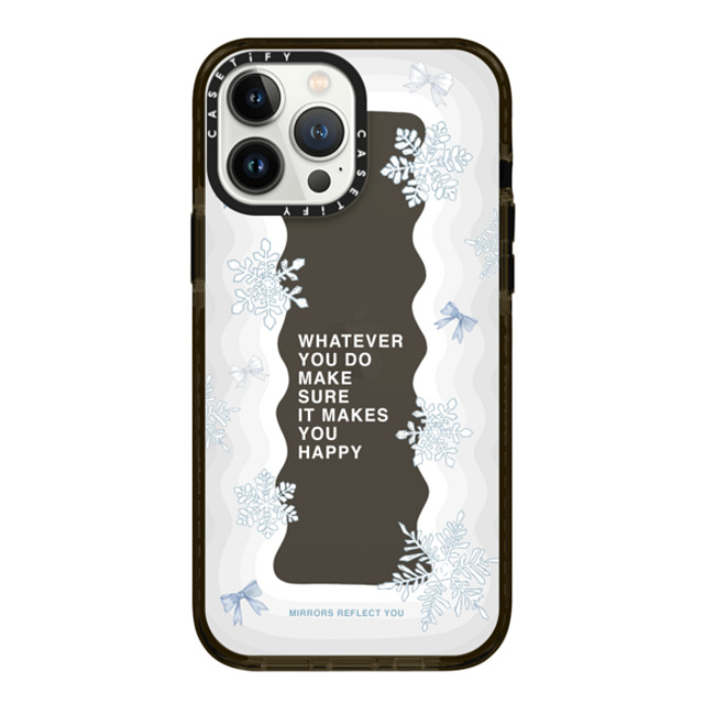 Mirrors Reflect You x CASETiFY iPhone 13 Pro Max ケース ブラック インパクトケース First Snow