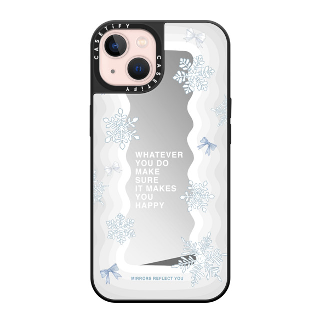 Mirrors Reflect You x CASETiFY iPhone 13 ケース Silver on Black ミラーケース MagSafe対応 First Snow