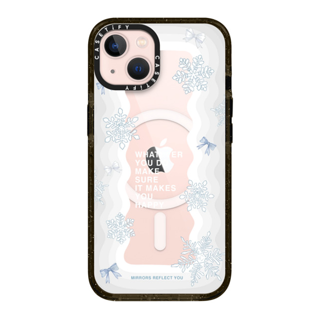 Mirrors Reflect You x CASETiFY iPhone 13 ケース ブラック インパクトケース MagSafe対応 First Snow