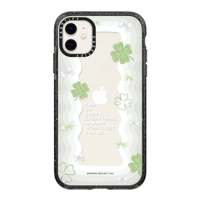 Mirrors Reflect You x CASETiFY iPhone 11 ケース ブラック インパクトケース Lucky Girl