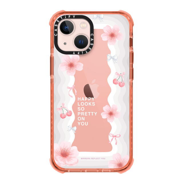 Mirrors Reflect You x CASETiFY iPhone 13 Mini Case Peach ウルトラインパクトケース Sakura Waves Mother's Day Mirrors Reflect You x CASETiFY iPhone 13 Mini Case Peach ウルトラインパクトケース Sakura Waves Mother's Day