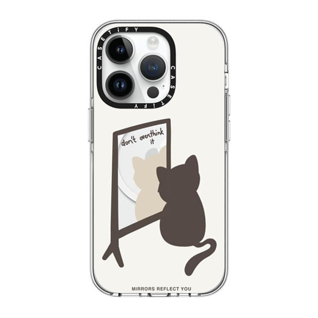 Mirrors Reflect You x CASETiFY iPhone 14 Pro ケース クリア クリア ケース MagSafe対応 overthinking cat