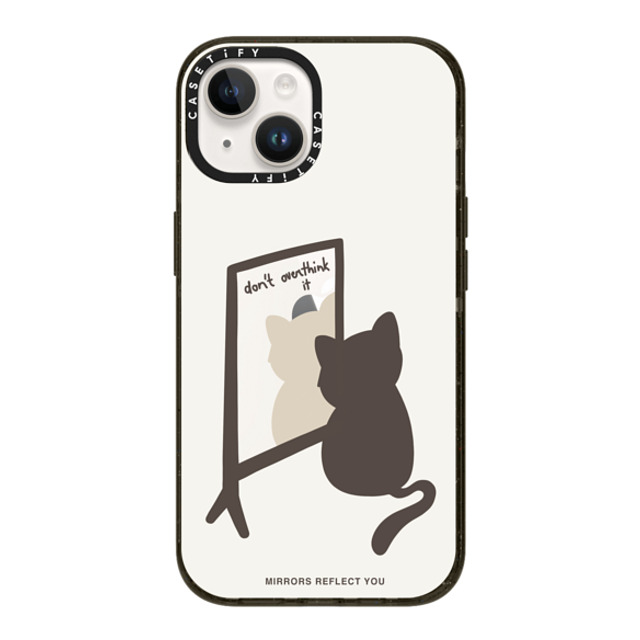 Mirrors Reflect You x CASETiFY iPhone 14 ケース ブラック インパクトケース overthinking cat