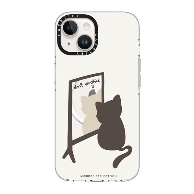 Mirrors Reflect You x CASETiFY iPhone 14 Case Clear Clear Case MagSafe Compatible overthinking cat Mirrors Reflect You x CASETiFY iPhone 14 Case Clear Clear Case MagSafe Compatible overthinking cat