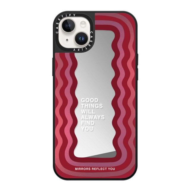 Mirrors Reflect You x CASETiFY iPhone 14 Plus ケース Silver on Black ミラーケース MagSafe対応 Good Things