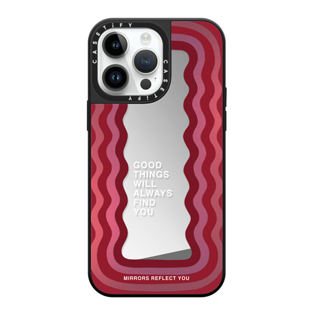 Mirrors Reflect You x CASETiFY iPhone 14 Pro Max ケース Silver on Black ミラーケース MagSafe対応 Good Things