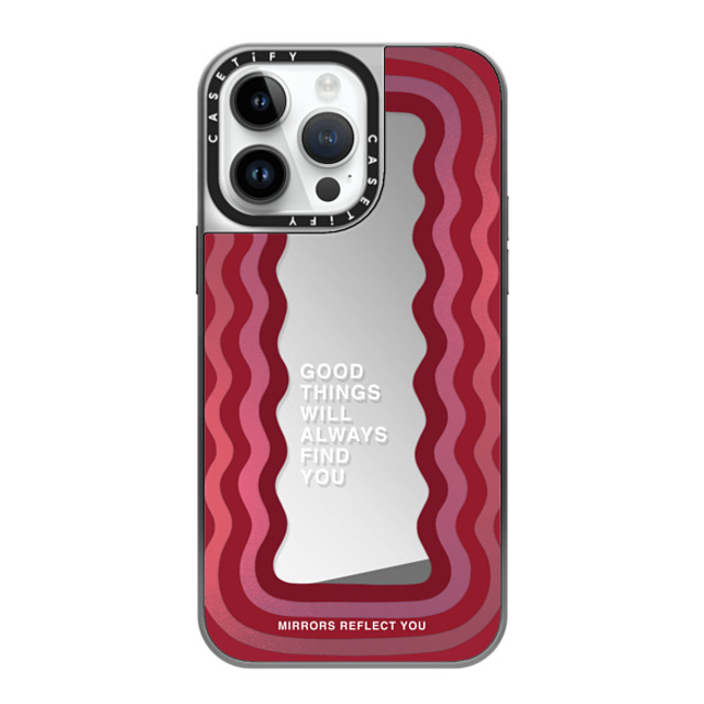 Mirrors Reflect You x CASETiFY iPhone 14 Pro Max ケース シルバー (シルバーバンパー) ミラーケース MagSafe対応 Good Things