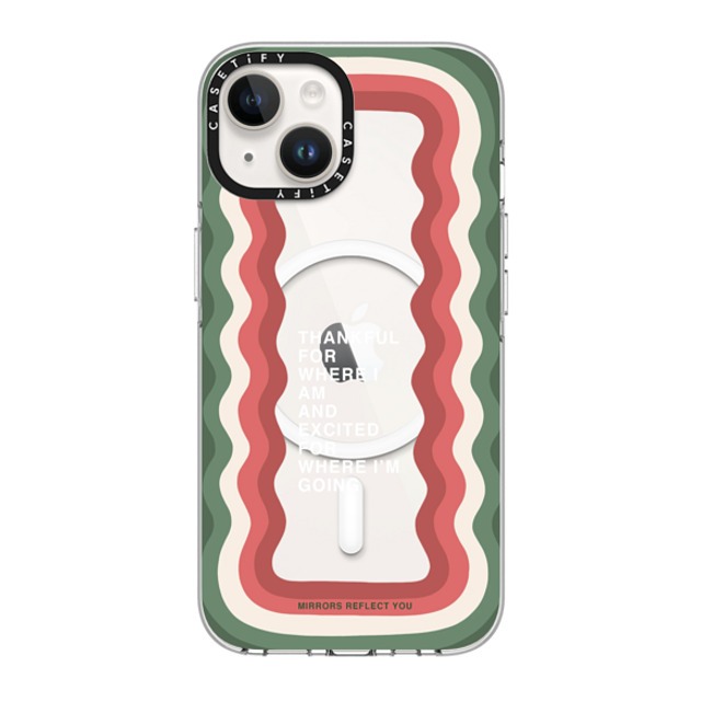 Mirrors Reflect You x CASETiFY iPhone 14 ケース クリア クリア ケース MagSafe対応 Candy Cane Waves