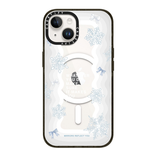 Mirrors Reflect You x CASETiFY iPhone 14 ケース ブラック インパクトケース MagSafe対応 First Snow