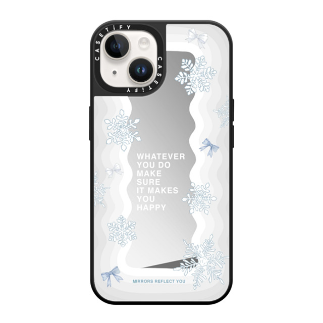 Mirrors Reflect You x CASETiFY iPhone 14 ケース Silver on Black ミラーケース MagSafe対応 First Snow