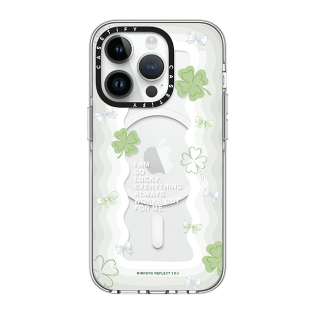 Mirrors Reflect You x CASETiFY iPhone 14 Pro Case Clear Clear Case MagSafe Compatible Lucky Girl Mirrors Reflect You x CASETiFY iPhone 14 Pro Case Clear Clear Case MagSafe Compatible Lucky Girl