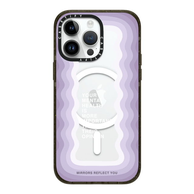 Mirrors Reflect You x CASETiFY iPhone 14 Pro Max ケース ブラック インパクトケース MagSafe対応 Your Mental Health