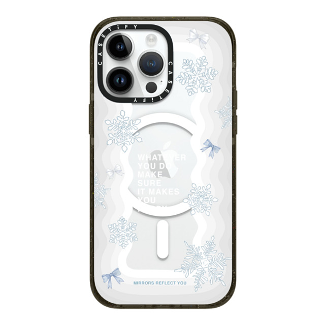 Mirrors Reflect You x CASETiFY iPhone 14 Pro Max ケース ブラック インパクトケース MagSafe対応 First Snow