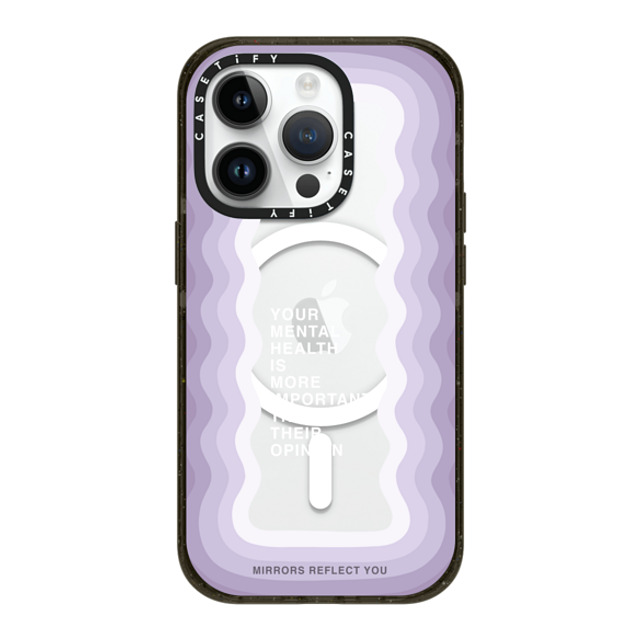 Mirrors Reflect You x CASETiFY iPhone 14 Pro ケース ブラック インパクトケース MagSafe対応 Your Mental Health