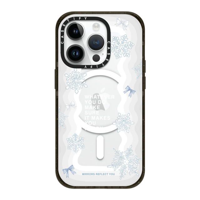 Mirrors Reflect You x CASETiFY iPhone 14 Pro ケース ブラック インパクトケース MagSafe対応 First Snow