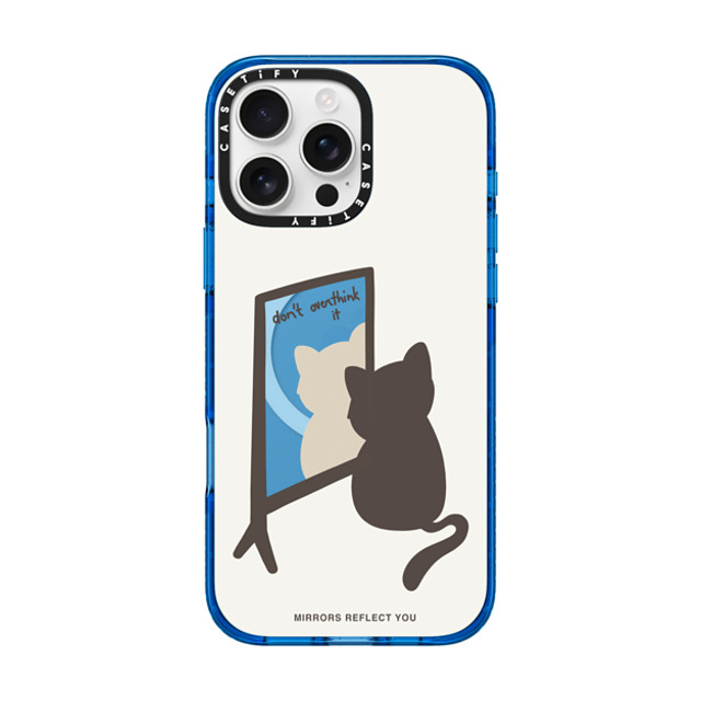 Mirrors Reflect You x CASETiFY iPhone 16 Pro Max Case スカイブルー Impact Case MagSafe Compatible overthinking cat Mirrors Reflect You x CASETiFY iPhone 16 Pro Max Case スカイブルー Impact Case MagSafe Compatible overthinking cat