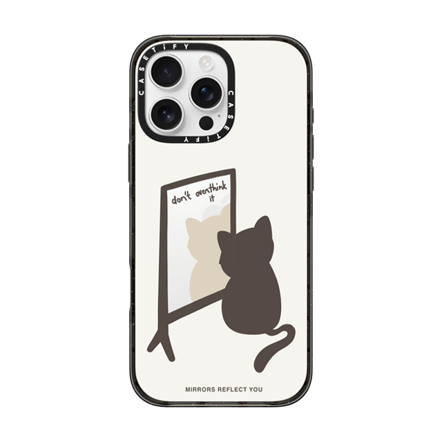 Mirrors Reflect You x CASETiFY iPhone 16 Pro Max ケース ブラック インパクトケース overthinking cat