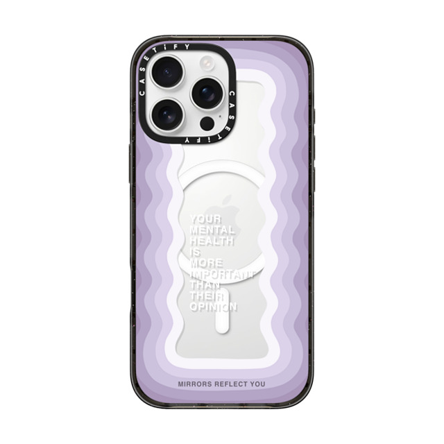 Mirrors Reflect You x CASETiFY iPhone 16 Pro Max ケース ブラック インパクトケース MagSafe対応 Your Mental Health