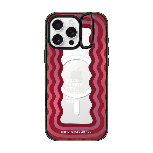 Mirrors Reflect You x CASETiFY iPhone 16 Pro Max ケース ブラック インパクトリングスタンドケース MagSafe対応 Good Things