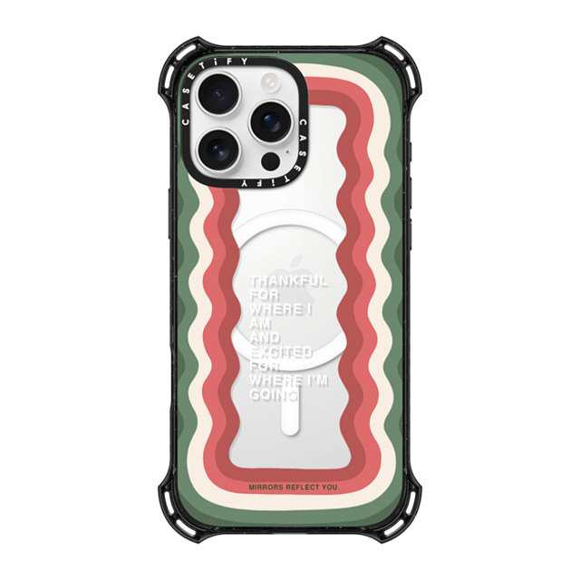 Mirrors Reflect You x CASETiFY iPhone 16 Pro Max ケース ブラック バウンスケース Candy Cane Waves