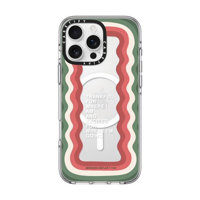 Mirrors Reflect You x CASETiFY iPhone 16 Pro Max ケース クリア クリア ケース MagSafe対応 Candy Cane Waves