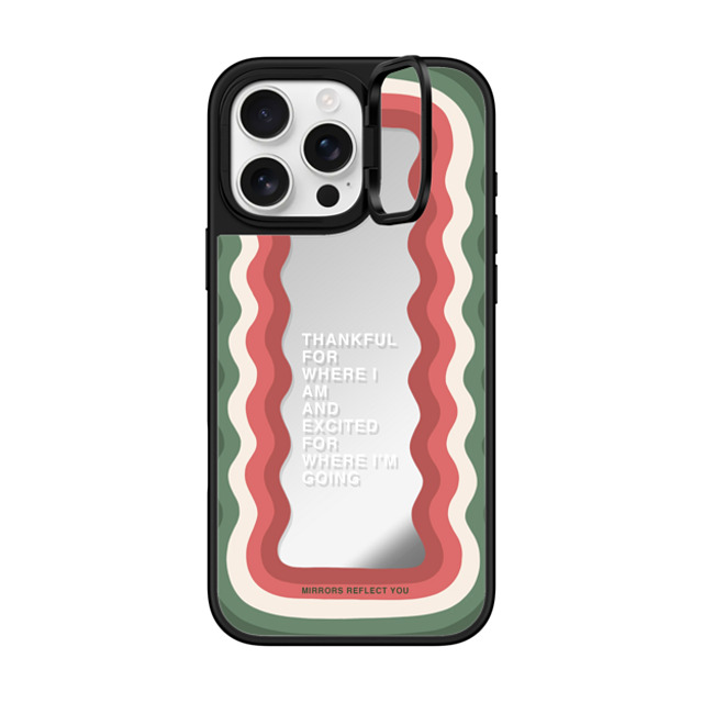 Mirrors Reflect You x CASETiFY iPhone 16 Pro Max Case Silver on Black ミラー リングスタンドケース MagSafe対応 Candy Cane Waves Mirrors Reflect You x CASETiFY iPhone 16 Pro Max Case Silver on Black ミラー リングスタンドケース MagSafe対応 Candy Cane Waves