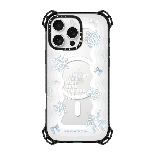 Mirrors Reflect You x CASETiFY iPhone 16 Pro Max ケース ブラック バウンスケース First Snow