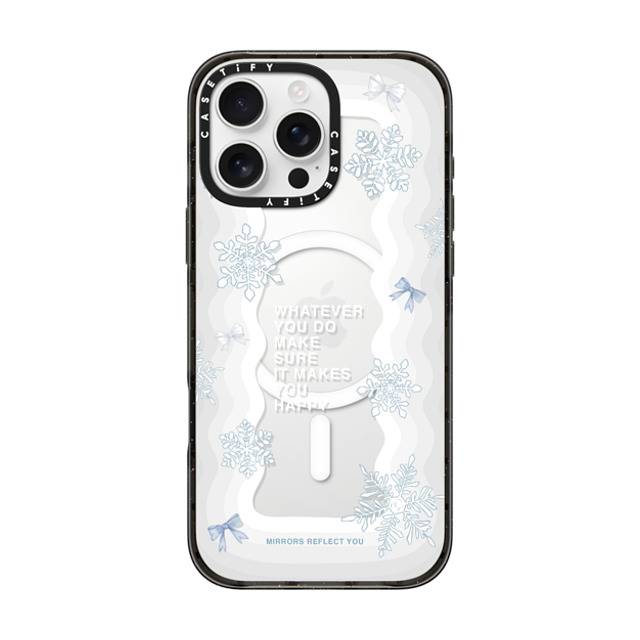 Mirrors Reflect You x CASETiFY iPhone 16 Pro Max ケース ブラック インパクトケース MagSafe対応 First Snow