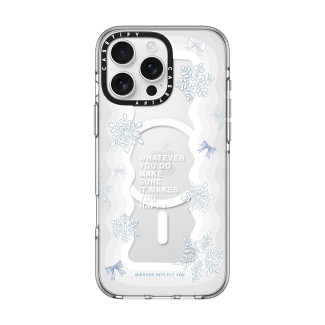 Mirrors Reflect You x CASETiFY iPhone 16 Pro Max ケース クリア クリア ケース MagSafe対応 First Snow