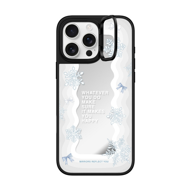 Mirrors Reflect You x CASETiFY iPhone 16 Pro Max ケース Silver on Black ミラー リングスタンドケース MagSafe対応 First Snow