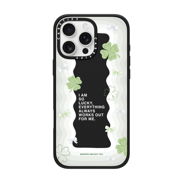 Mirrors Reflect You x CASETiFY iPhone 16 Pro Max ケース マットブラック インパクトケース Lucky Girl