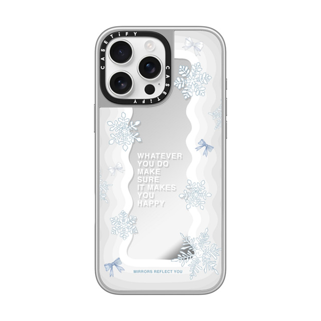 Mirrors Reflect You x CASETiFY iPhone 16 Pro Max ケース シルバー (シルバーバンパー) ミラーケース MagSafe対応 First Snow