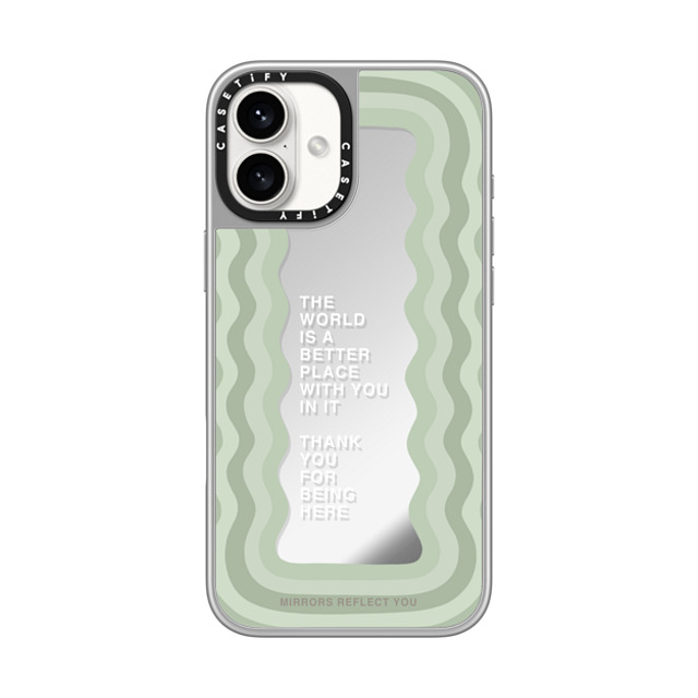 Mirrors Reflect You x CASETiFY iPhone 16 Plus ケース シルバー (シルバーバンパー) ミラーケース MagSafe対応 better with you