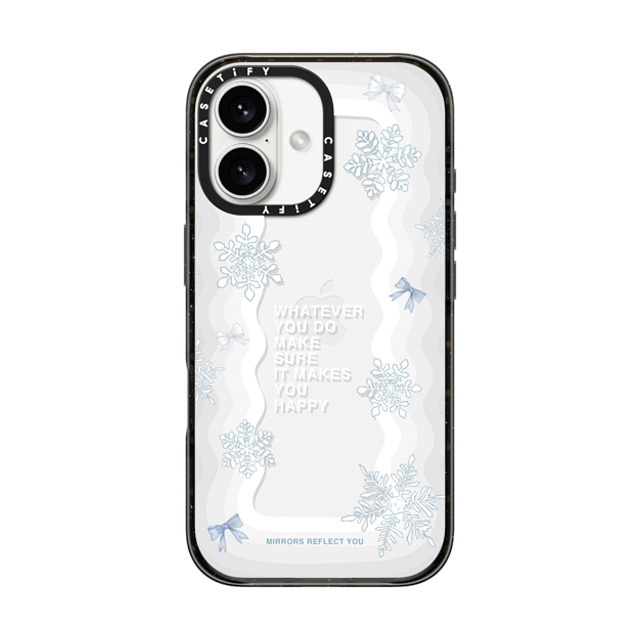 Mirrors Reflect You x CASETiFY iPhone 16 ケース ブラック インパクトケース First Snow