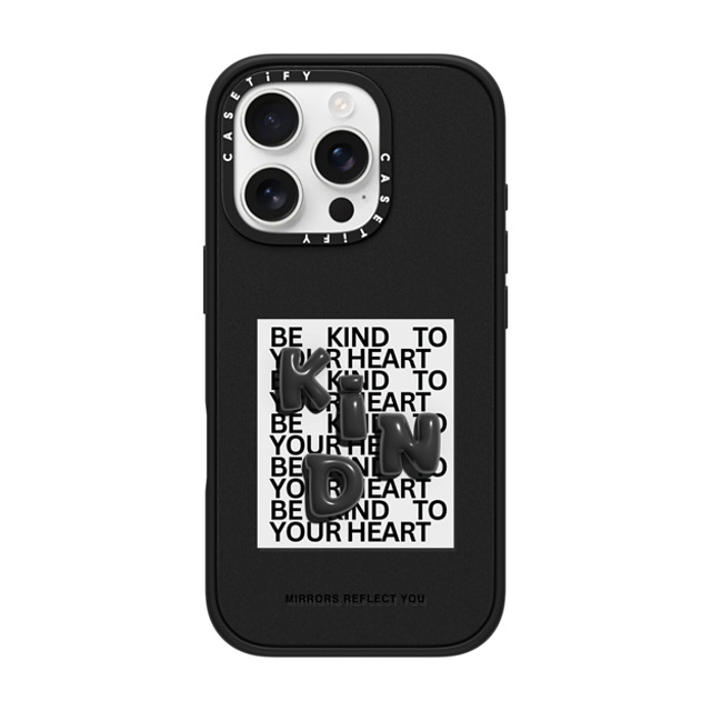 Mirrors Reflect You x CASETiFY iPhone 16 Pro Case Quote,Typography Matte Black Impact Case MagSafe Compatible KIND Back to School Mirrors Reflect You x CASETiFY iPhone 16 Pro Case Quote,Typography Matte Black Impact Case MagSafe Compatible KIND Back to School